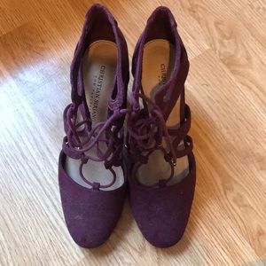 Christian Siriano maroon heels